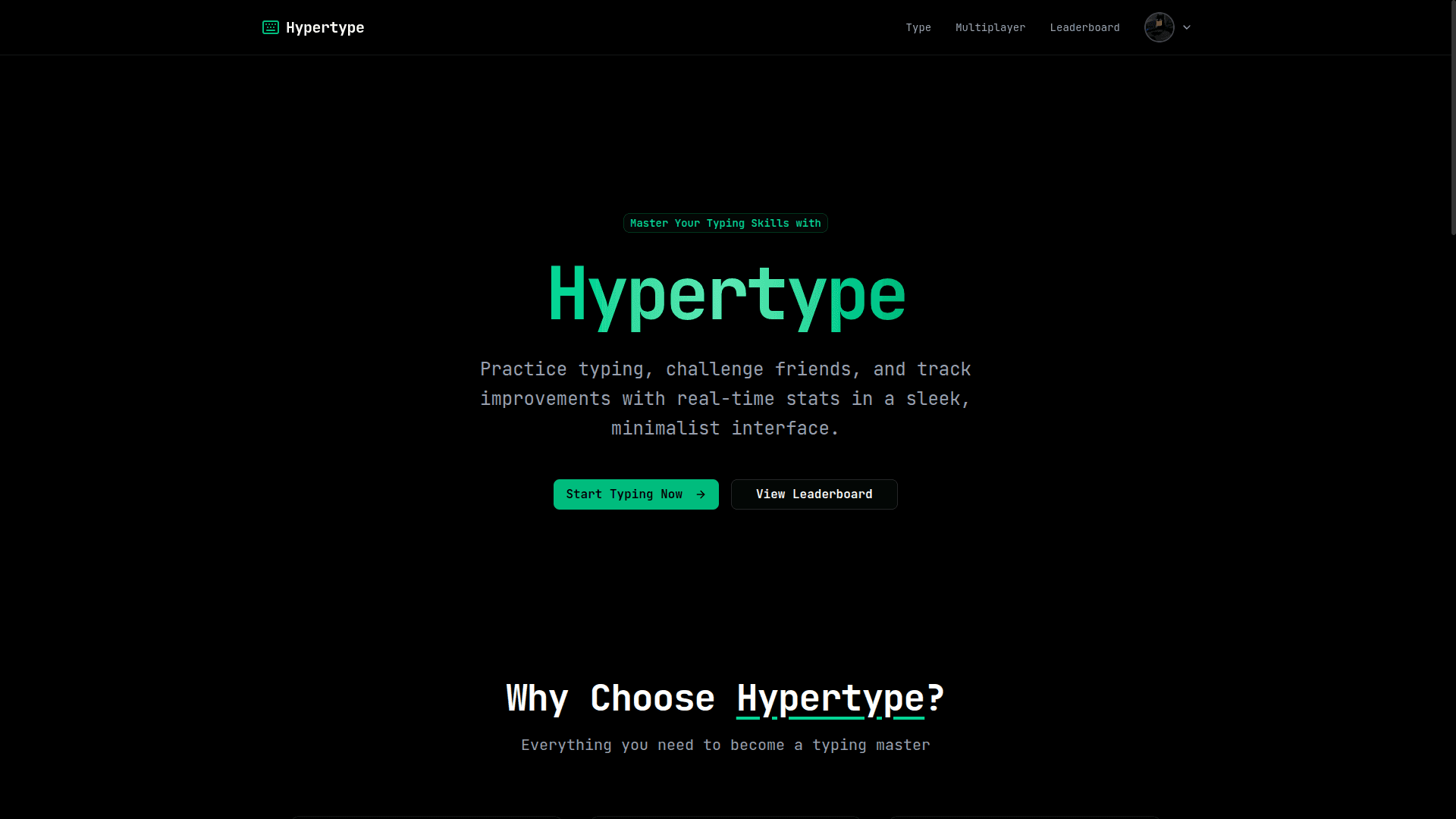 An image of the Hypertype - Real-Time Typing Speed Platform project.